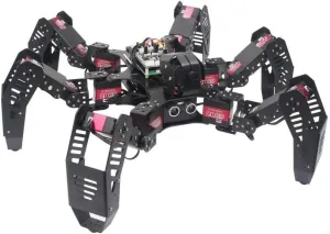 Hexapod Spider Robot Kit Raspberry Pi 4B DIY Educational Tool, fully opened 24*15.75*27.5 inches, Black