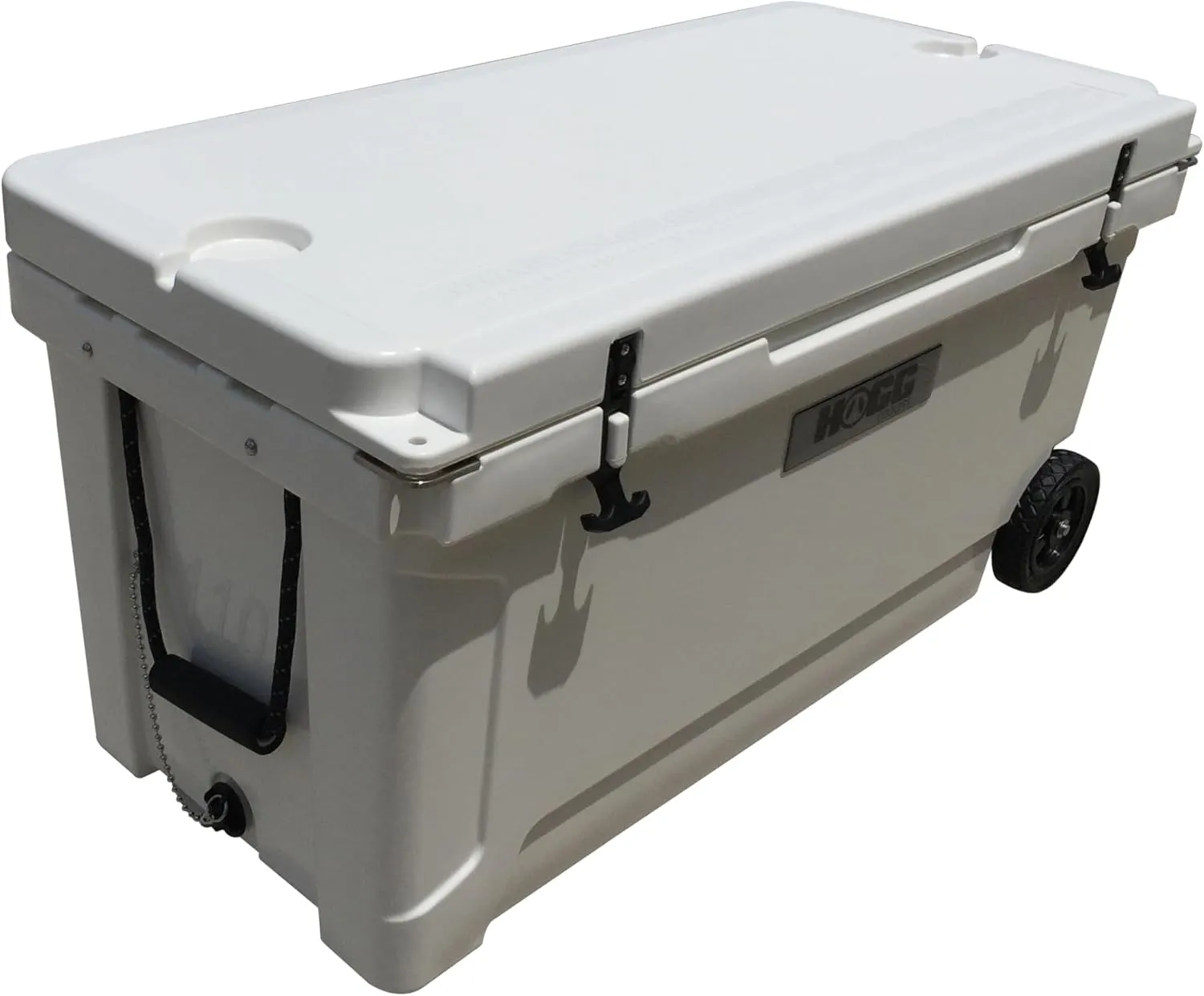 Hogg 65 qt Insulated Cooler with Wheels and Handles, Rolling Ice Chest with Wheels, Rotomolded Wheeled Coolers for Camping, Drinks, Outdoors, 65qt Blue