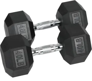 HolaHatha Iron Hexagonal Cast Exercise Dumbbell Free Weight with Contoured Textured Grip for Home Gym Exercise and Strength Training
