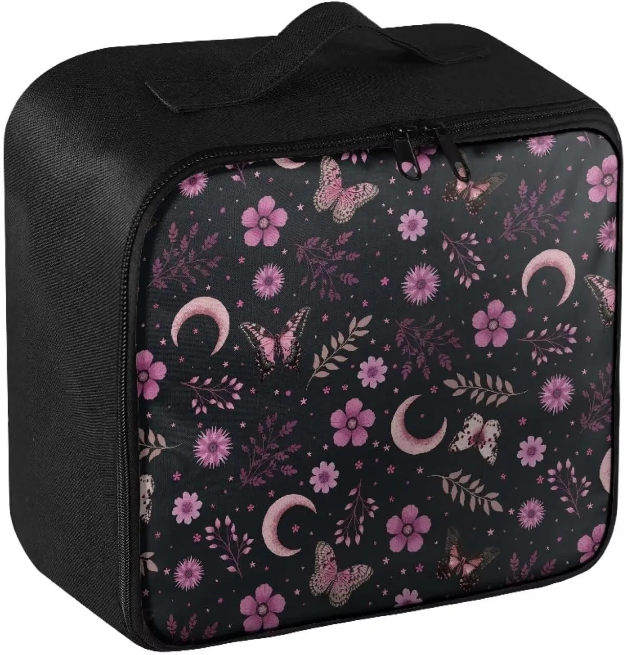 Home First Aid Kit Butterfly Floral Print First Aid Case Empty Medical Bag Medicine Emergency Survival Kit Storage Box with Handles
