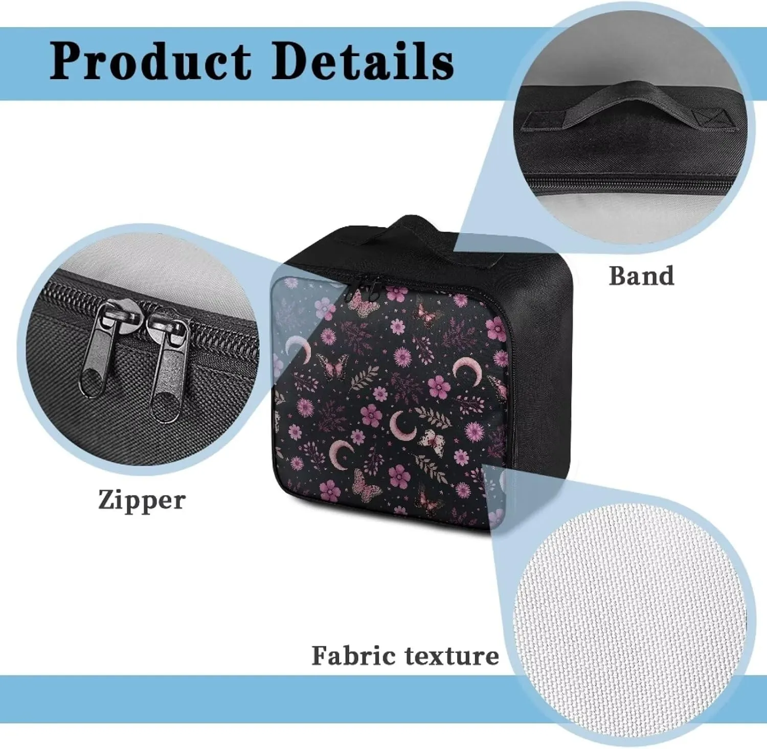 Home First Aid Kit Butterfly Floral Print First Aid Case Empty Medical Bag Medicine Emergency Survival Kit Storage Box with Handles
