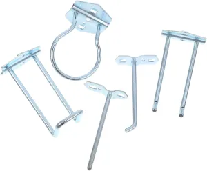 Homoyoyo 5pcs Metal Workbench Hooks Heavy Duty Pegboard Tool Mount Organizer Easy Install Tool Holder Hooks for Garage Office Home