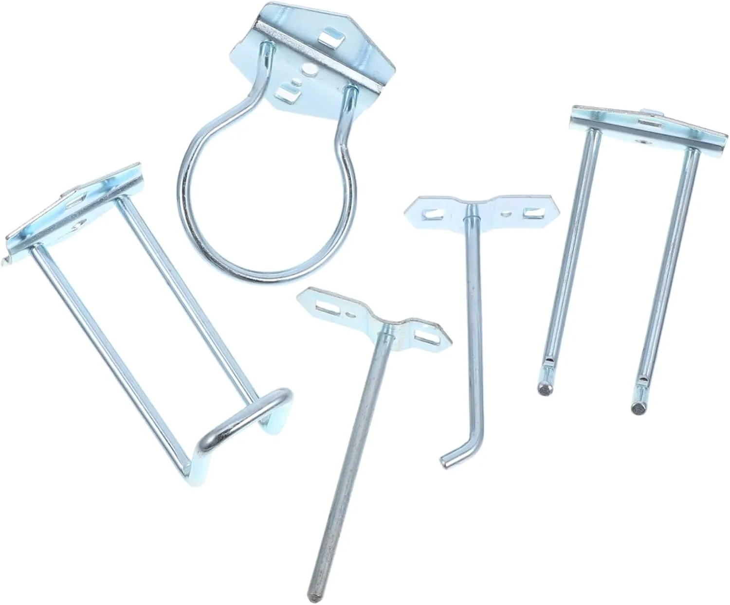 Homoyoyo 5pcs Metal Workbench Hooks Heavy Duty Pegboard Tool Mount Organizer Easy Install Tool Holder Hooks for Garage Office Home