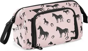 Horse Horseshoe Pencil Case Pouch Big Capacity Pencil Bag Box Organizer Pen Case with Zipper Pencil Cases for Girls Boys Women School College Office