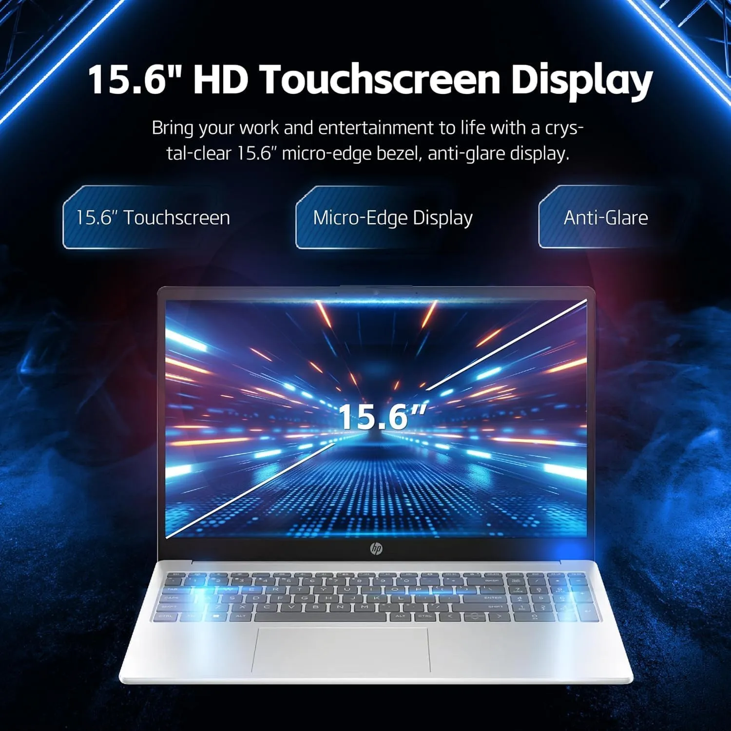 HP 2025 Pavilion 15.6" Touchscreen Laptop Computer, 10-Core Intel Core i5-1235U, 32GB RAM, 1TB SSD, Fast Wi-Fi 6, Long Battery Life, w/WOWPC Recovery USB, Windows 11 with Microsoft 365