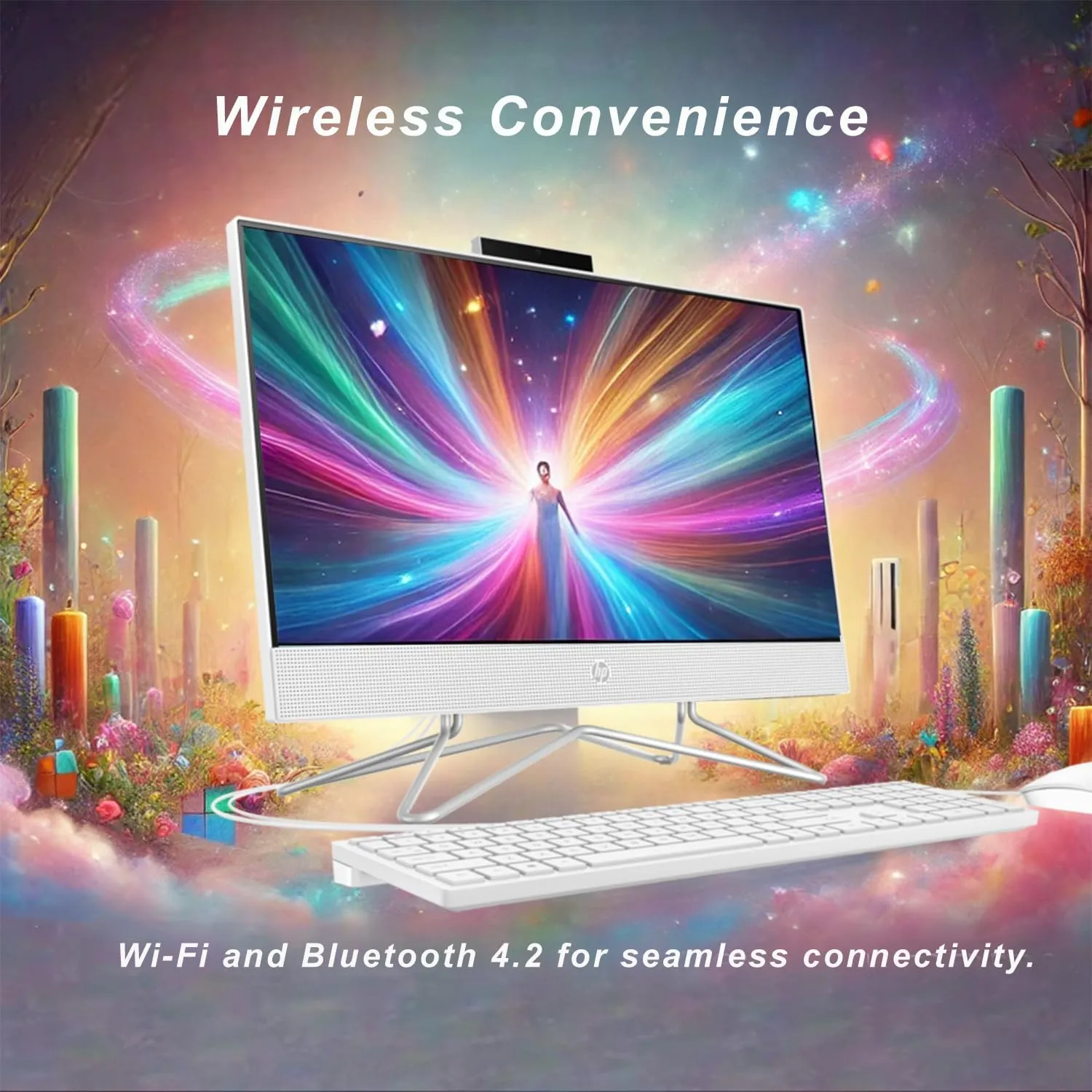 HP 22 inch All-in-One Desktop PC • 2024 Latest Model • Microsoft Office Trial • FHD Display • 32GB RAM • 1TB Storage (512GB SSD   512GB External HD) • Intel Celeron CPU • w/WOWPC Bundle • Win 11 Pro