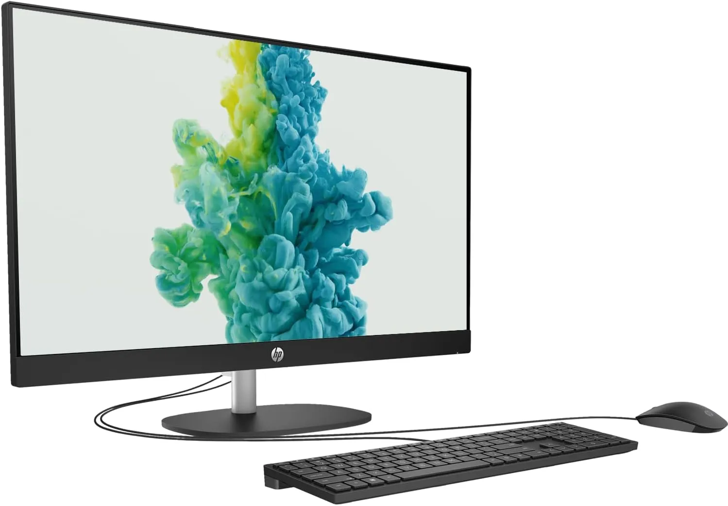 HP 27" 13th i7-1355U All in One Desktop Computer, FHD Display, 64GB RAM, 2TB SSD, IR Camera, RJ-45, Wi-Fi 6, Wired KB & Mouse, Windows 11 Home, Black, with Adata 512 External SSD Bundle