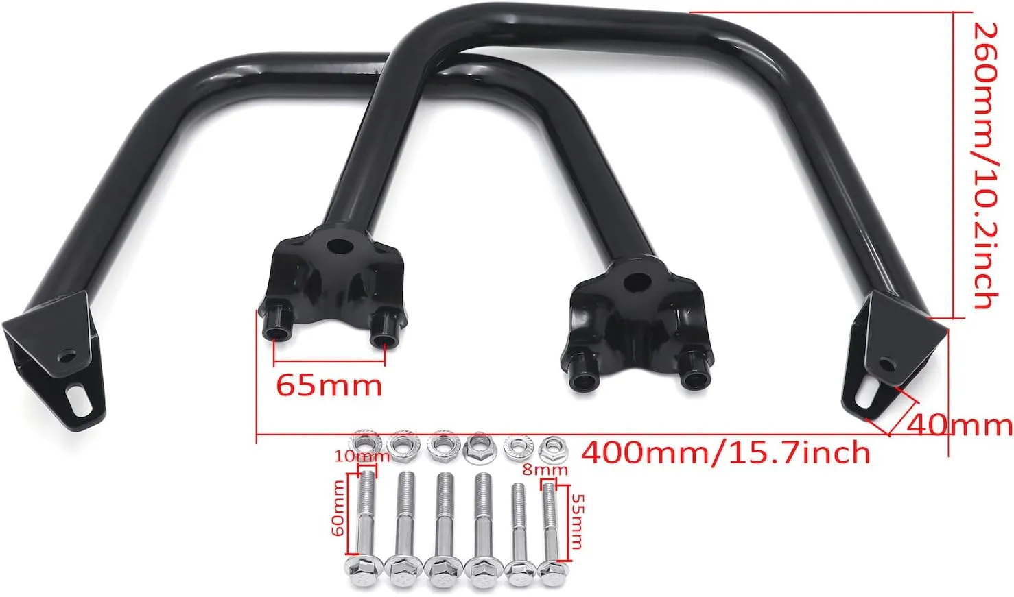 HTTMT- Glossy Black Engine Guard Highway Crash Bar Compatible with 15-22 H-D Street Rod 500 XG 750 XG [P/N:MT504-008-GBK]