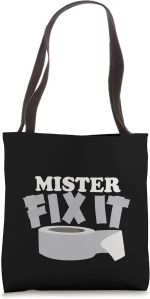 Husband Mister Fix It Duct Tape Funny Graphic Tote Bag
