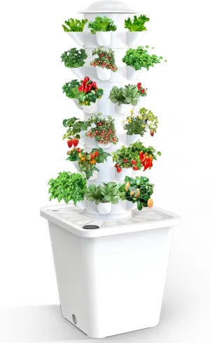 Hydroponics Growing System,30-Plants Indoor Vertical Tower System Kit,Hydroponic Germination Kit for Gardening Lover