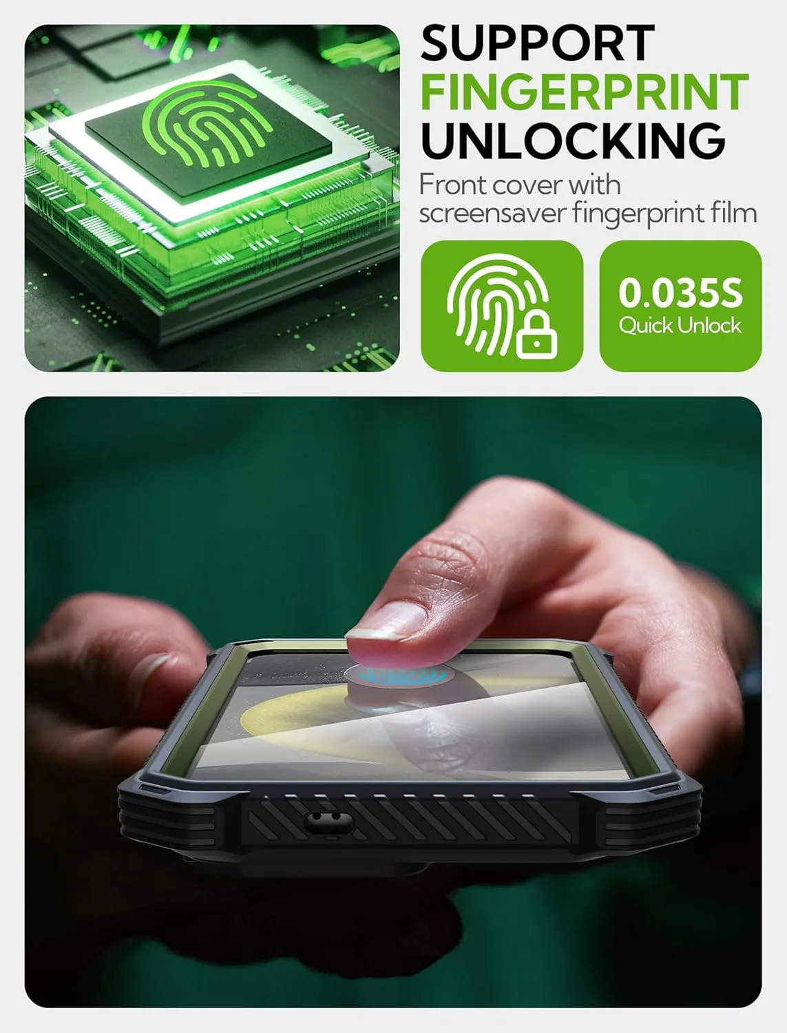 i-Blason for Samsung Galaxy S25 Case with Camera Cover Stand [MagSafe Compatible] [Built-in Screen Protector] Full-Body Military-Grade Protection Rugged Magnetic Phone Case for S25 6.2'', Green