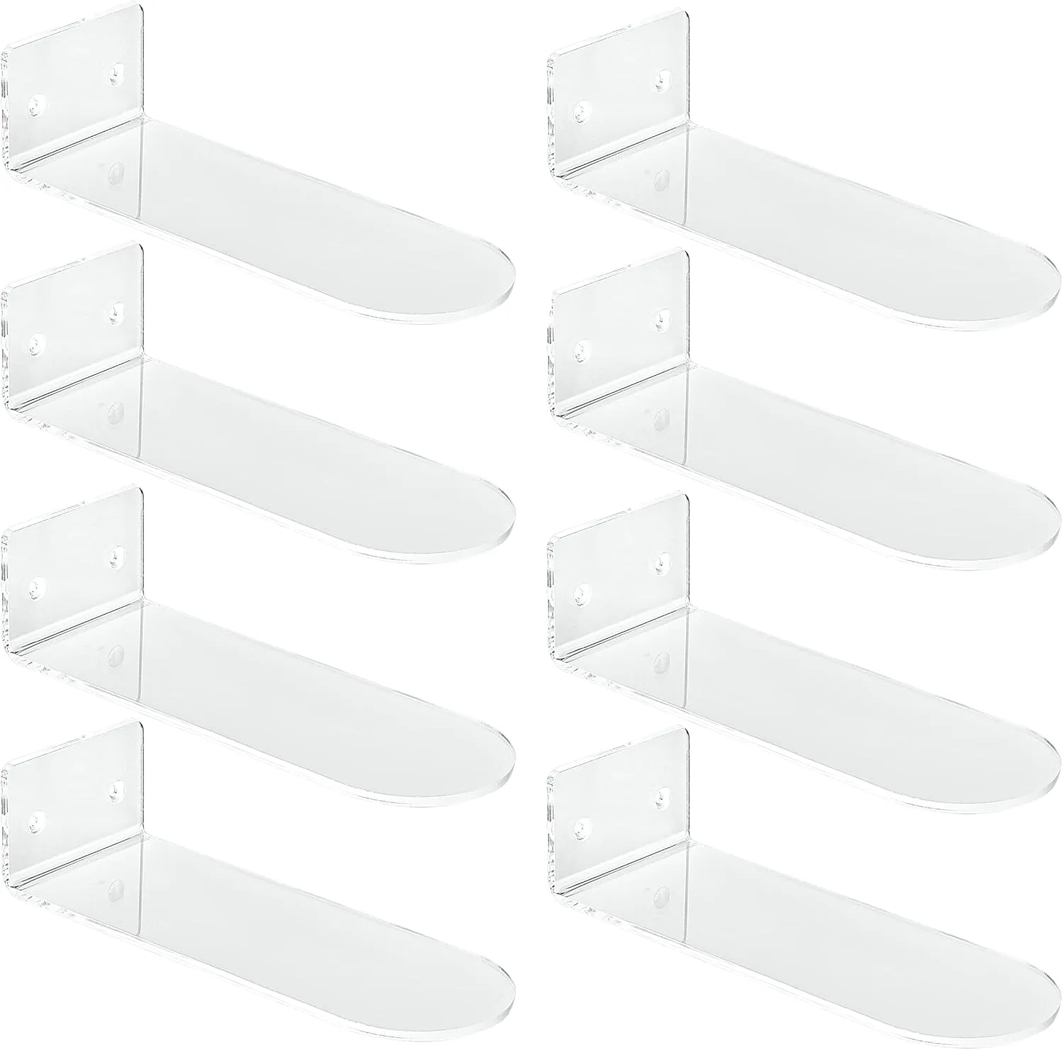 IEEK Floating Shoe Display 8 Pack,Levitating Acrylic Shoe Shelf for Wall,Clear Wall Mounted Shoe Rack Sneaker Display Shelves Space Saving Shoe Organizer Holder for Sneaker Collection