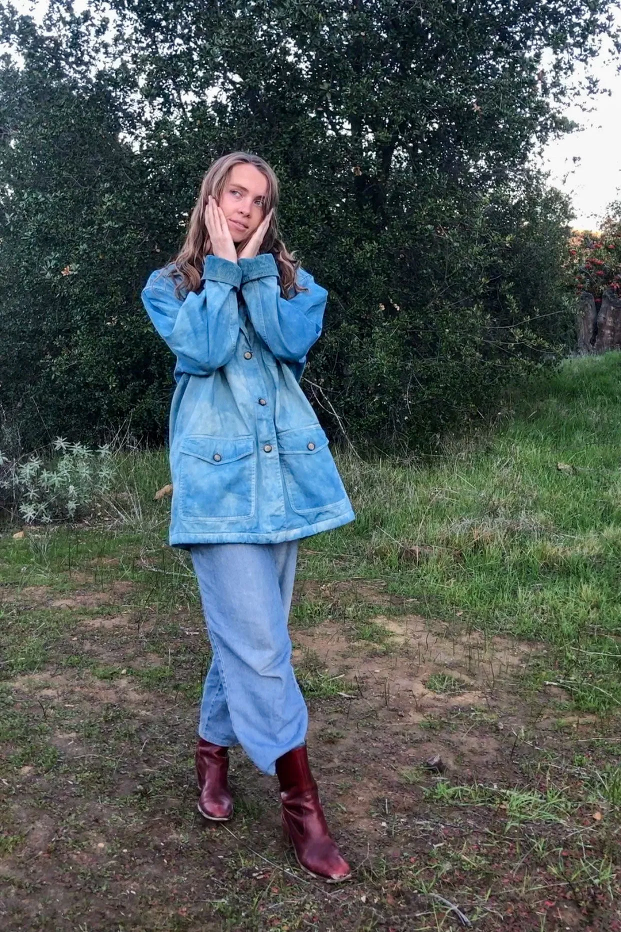 Indigo Oversized Canvas Jacket