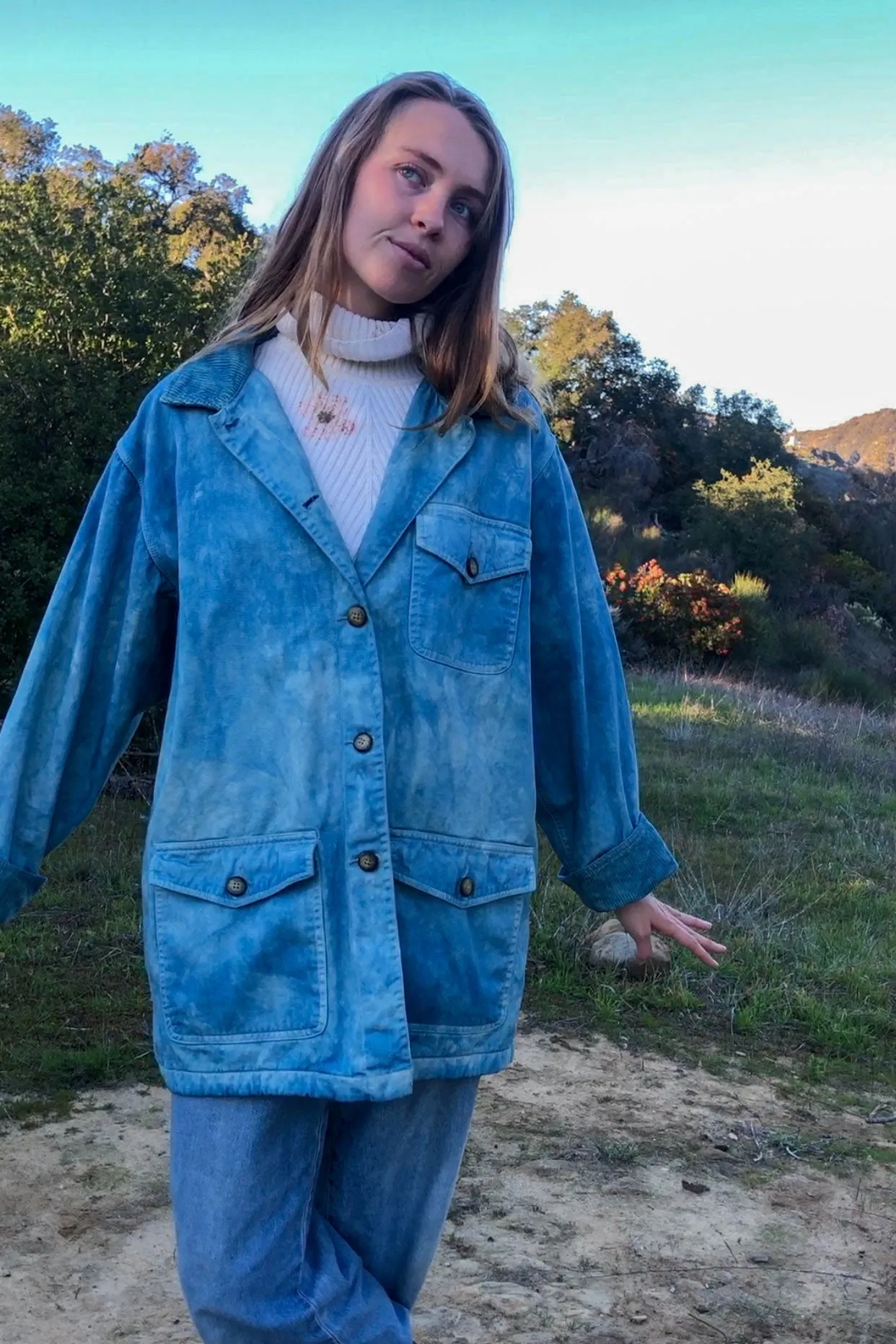 Indigo Oversized Canvas Jacket