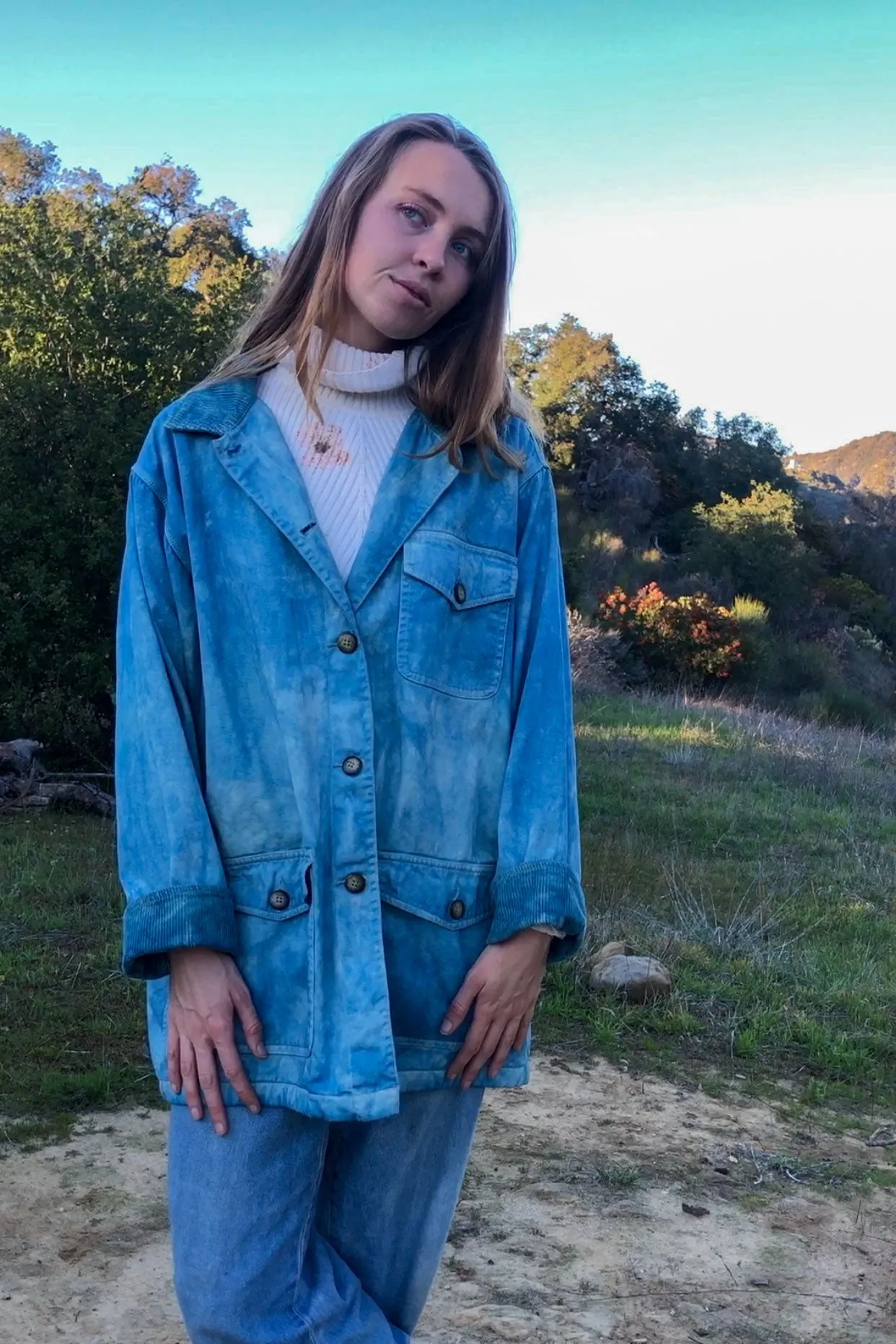 Indigo Oversized Canvas Jacket