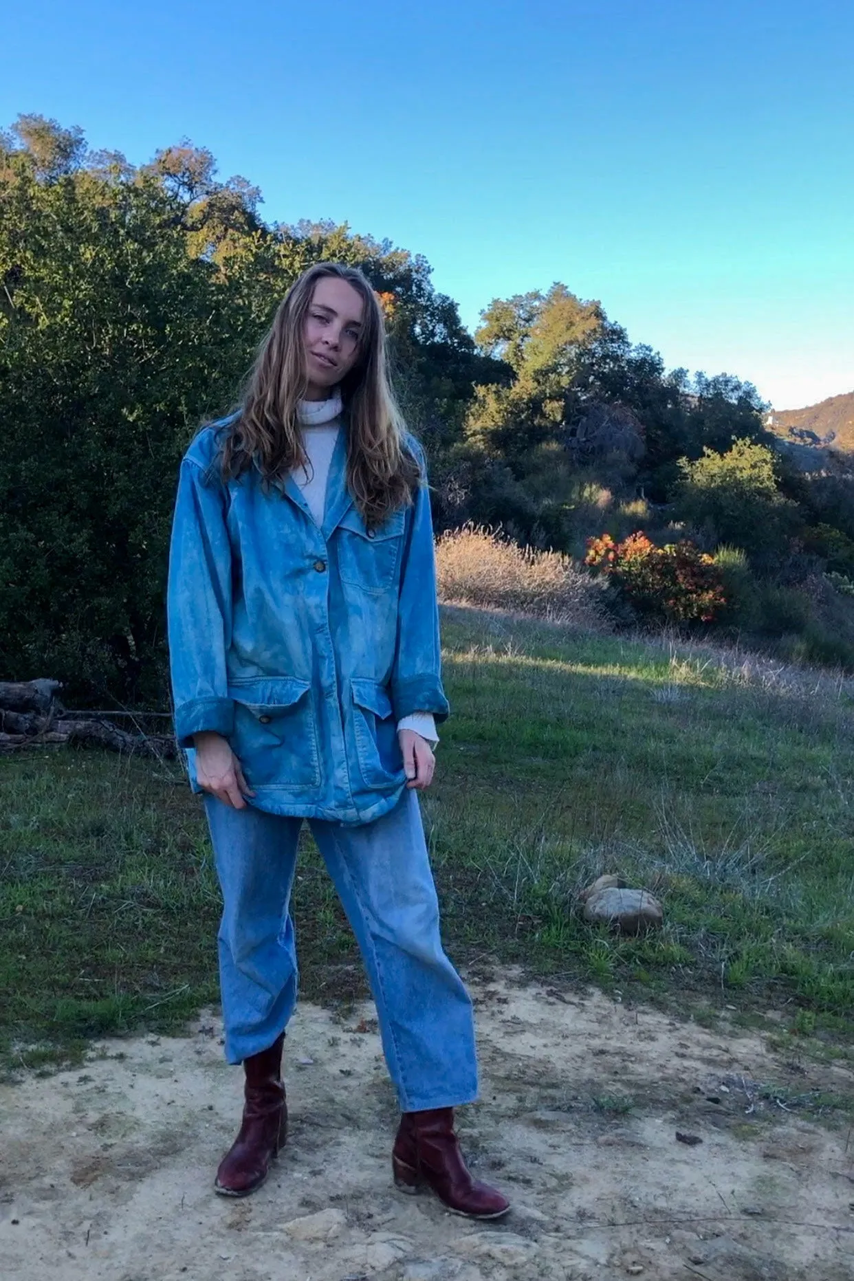 Indigo Oversized Canvas Jacket