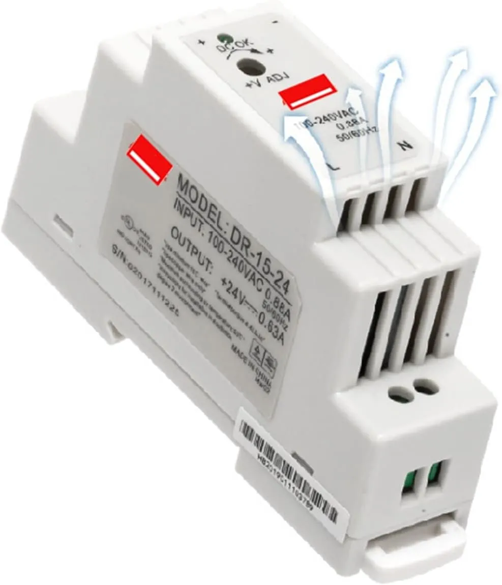 Industrial DIN Rail Switching Power Supply DR-15 15W Single Output 5V 12V 24V AC to DC Converter Power Switch Input 110/240VAC (Color : 15W 5V)