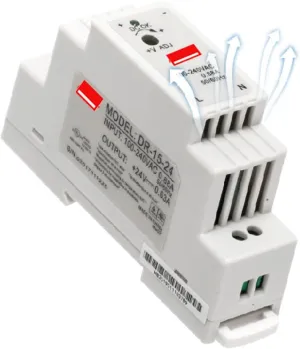 Industrial DIN Rail Switching Power Supply DR-15 15W Single Output 5V 12V 24V AC to DC Converter Power Switch Input 110/240VAC (Color : 15W 5V)