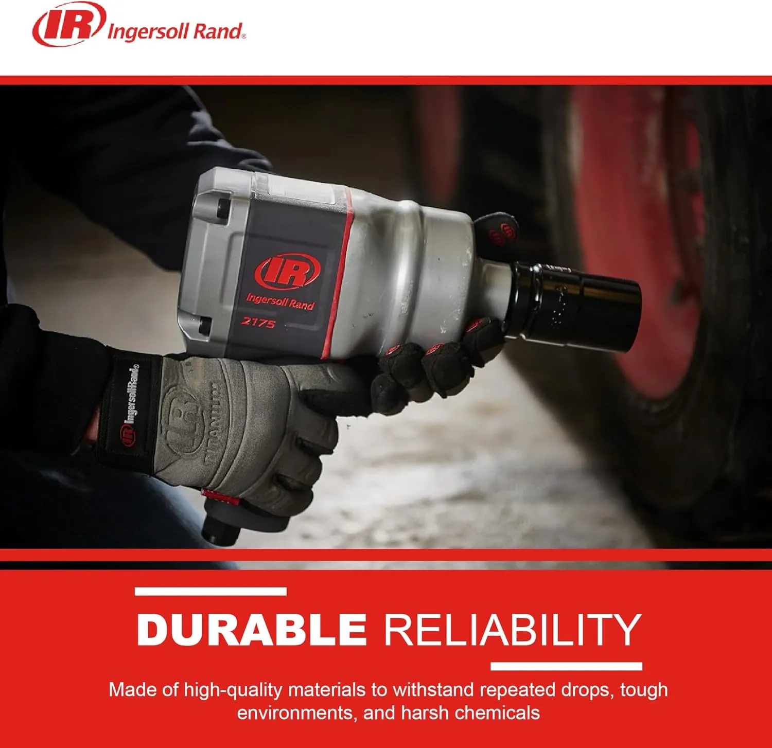 Ingersoll Rand 2175MAX 1" Air Impact Wrench, 2,000 ft-lbs Max Torque, Pistol Grip