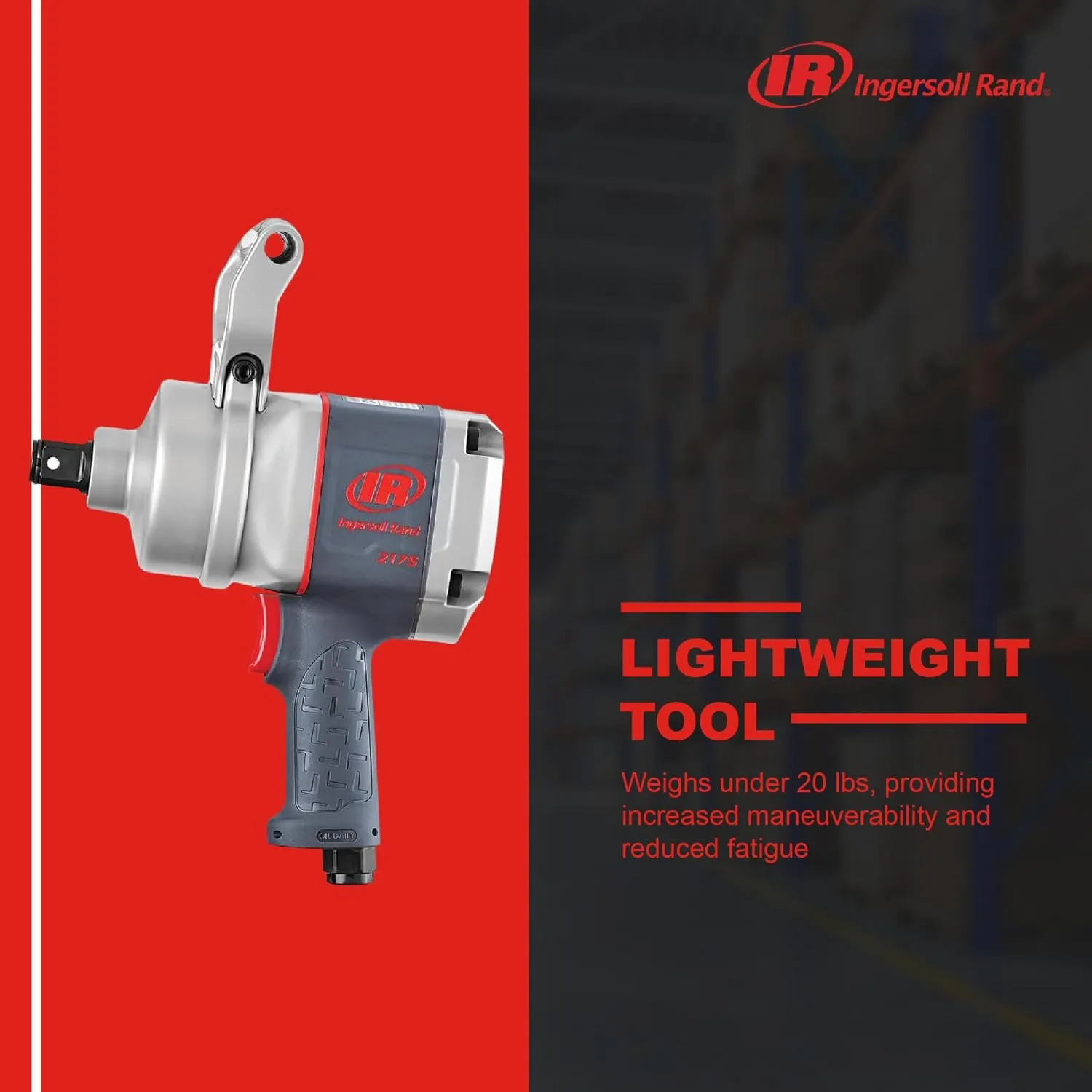 Ingersoll Rand 2175MAX 1" Air Impact Wrench, 2,000 ft-lbs Max Torque, Pistol Grip