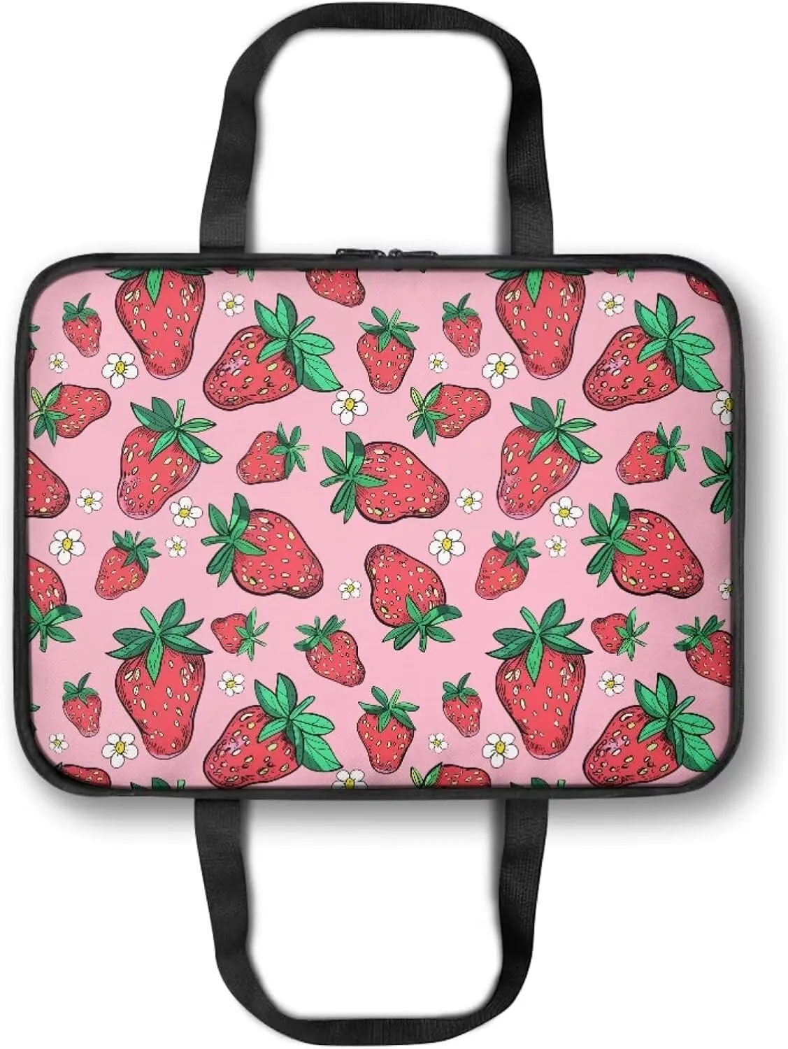 Insulated Casserole Carrier 9x13 Pink Strawberry Casserole Carriers for Hot or Cold Food Travel Food Bag Casserole Dish Carrying Case with Handle and Lid, Pioneer Woman Dishes Carrier