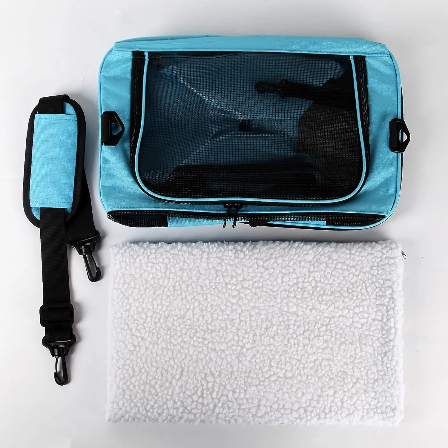 IONRIVER Cat Carriers Soft-Sided Carrier for Small Cats Dogs Puppies Under 15 Lbs,TSA Airline Approved,Collapsible Cat Travel Carrier (Medium,Blue)