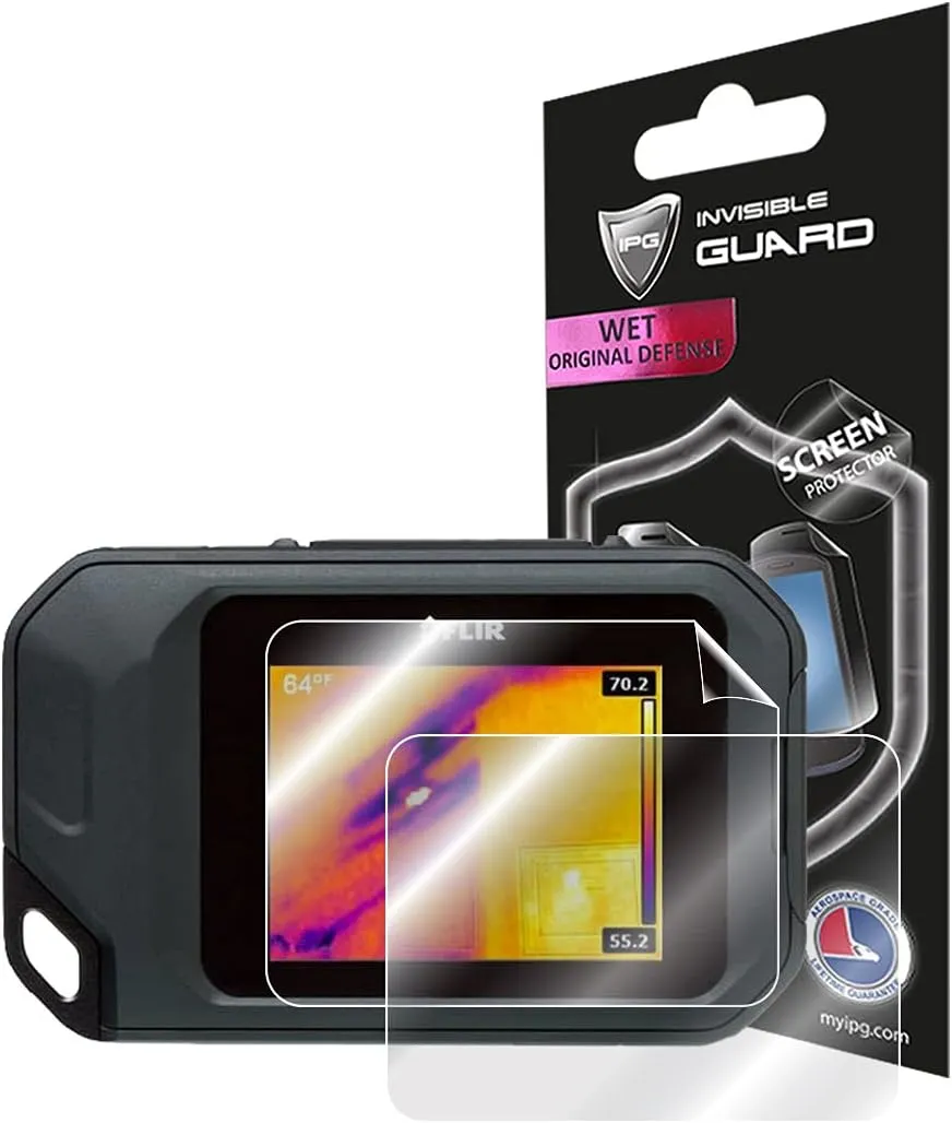 IPG For FLIR C2 / C3 Compact Thermal Inspection Camera Screen Protector (2 Units) Invisible Screen Guard - HD Quality/Self-Healing/Bubble -Free for C2 / C3
