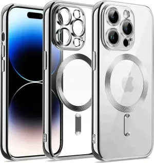 iPhone 14 Pro Electroplating MagSafe Case with Camera Protection - Silver