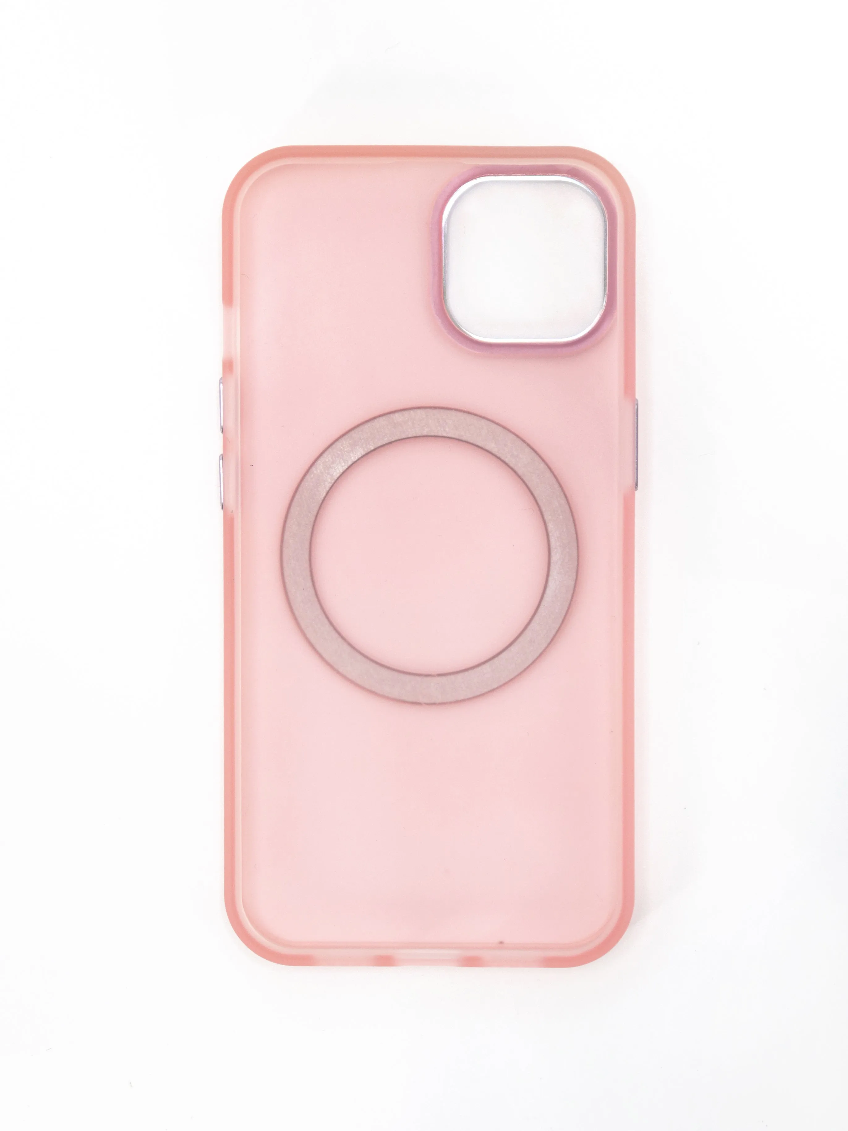 IPhone Premium Soft Polycarbonate Transparent Case/Cover | Magsafe Wireless Magnetic Support, Pink Color