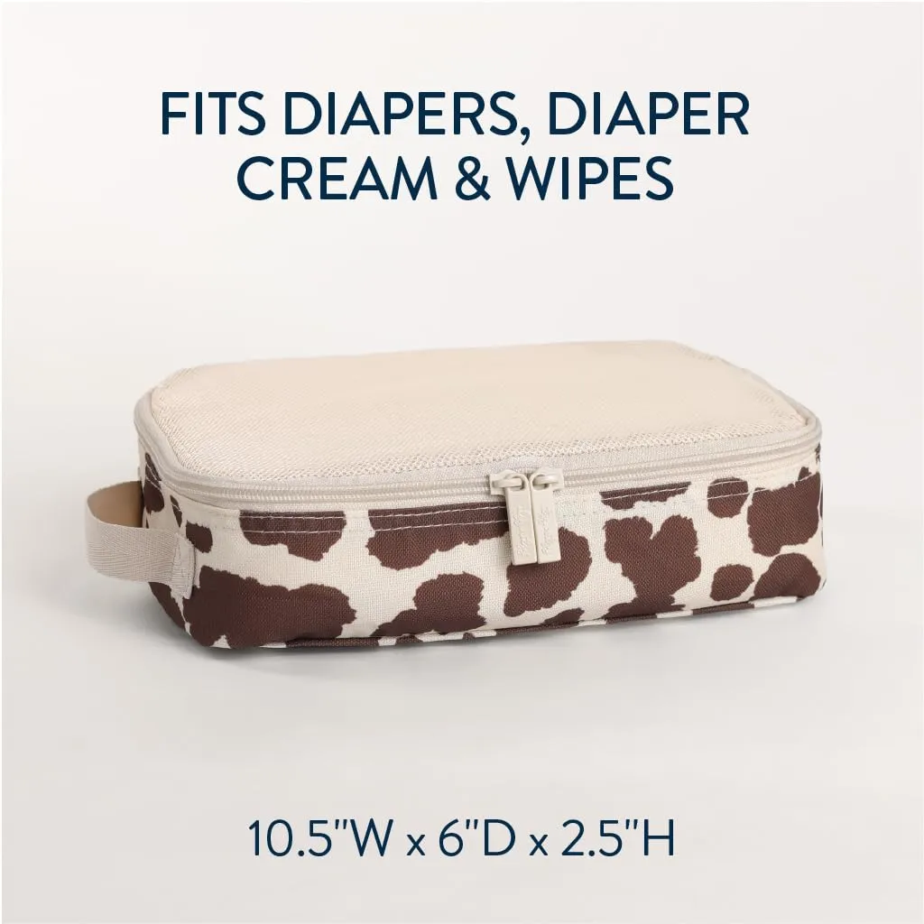 Itzy Ritzy Packing Cubes for Travel Set of 3 Packing Organizers; Each Travel Cube Features a Mesh Top, Double Zippers and a Fabric Handle (Cow Print)