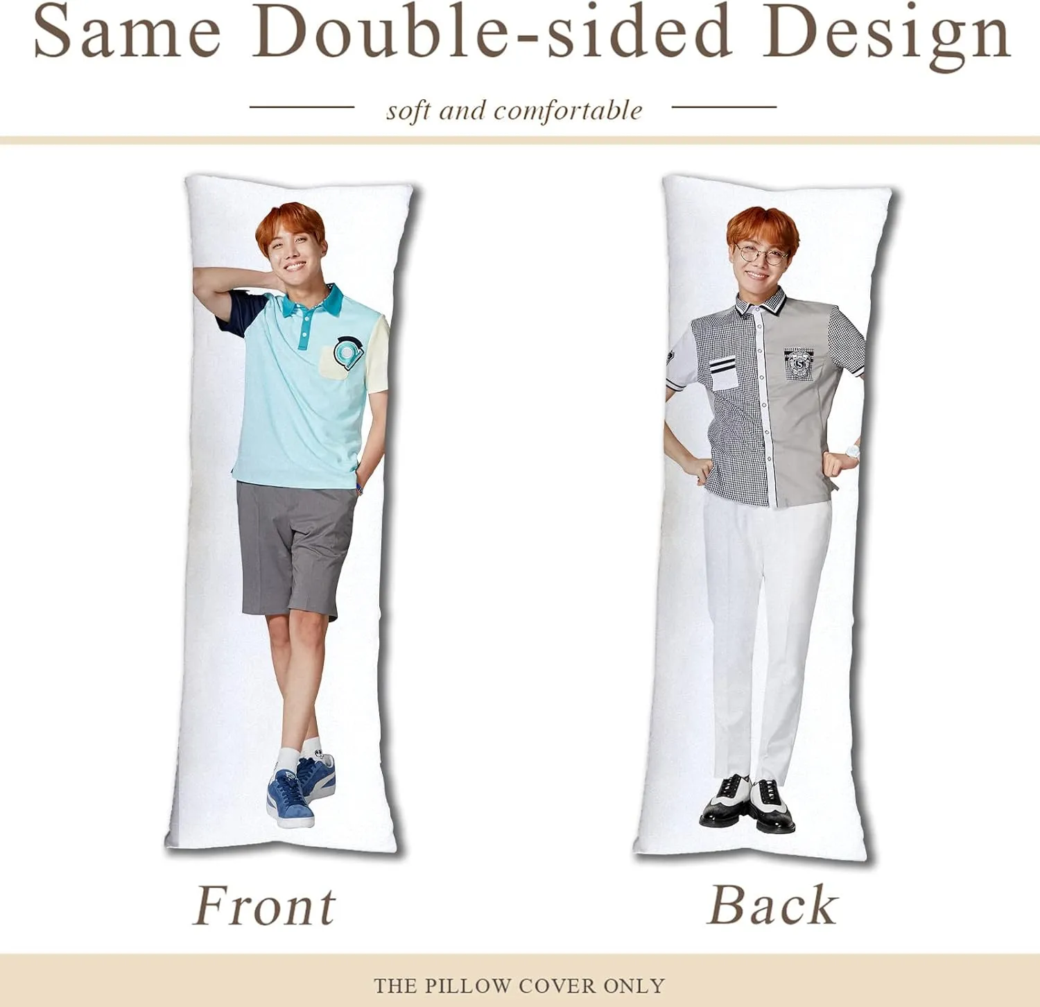 J-Hope Hug Body Pillow Case Singger Pillowcase Cover for Fans 20"x59"(50x150cm)