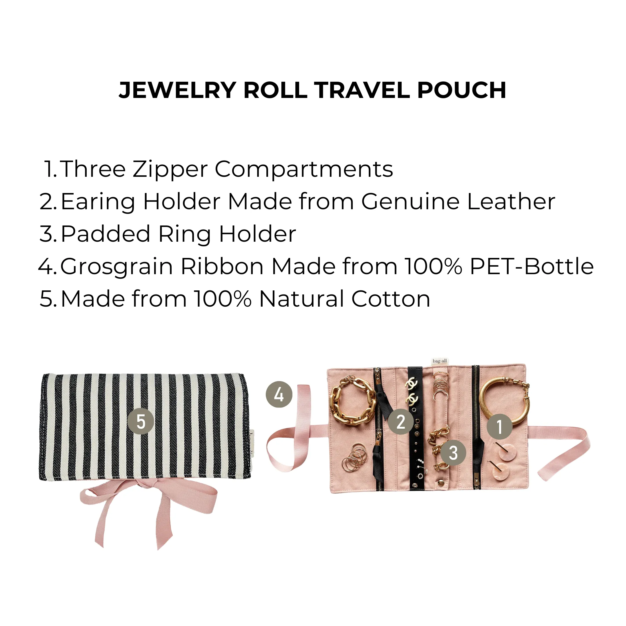 Jewellery Case, Travel, M – Striped