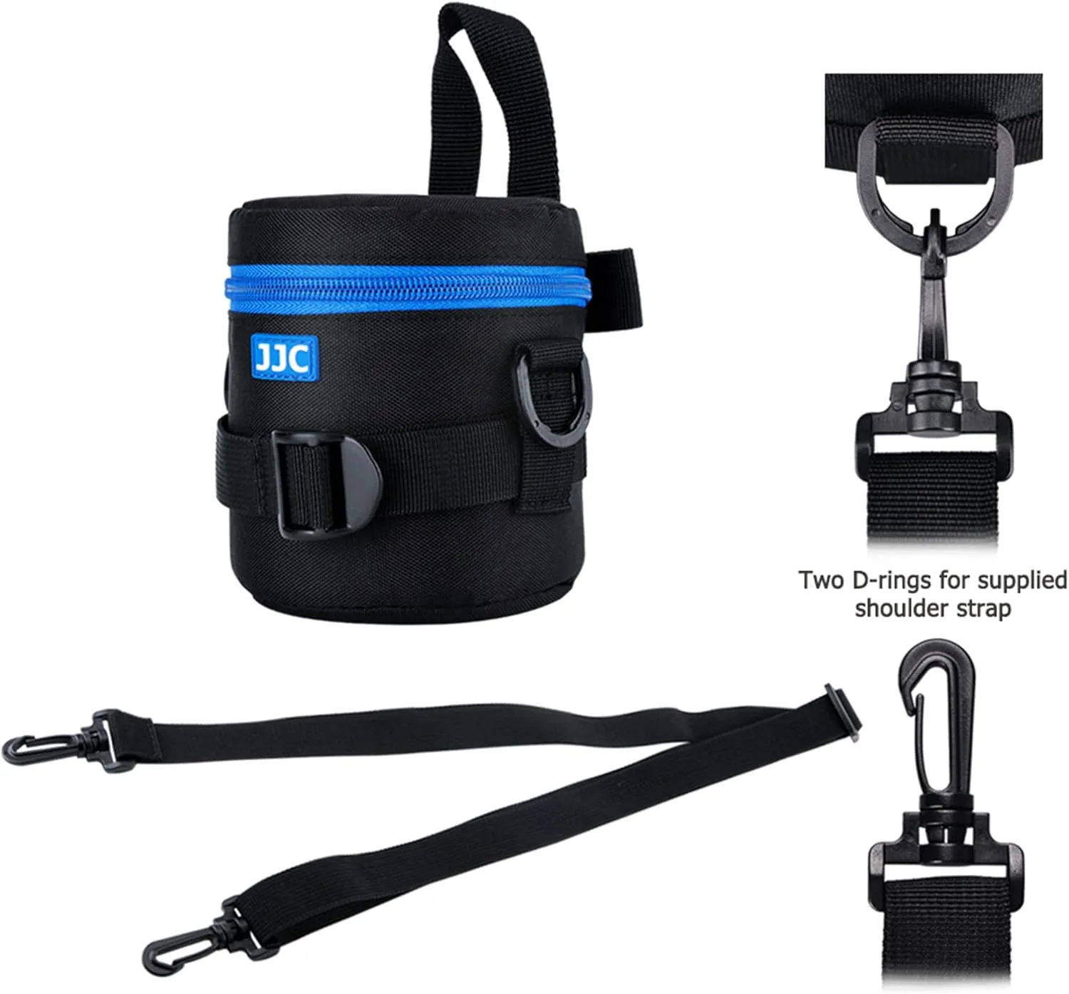 JJC Thick Camera Lens Pouch Case for Canon RF-S 18-150mm f/3.5-6.3 IS STM EF 50mm f/1.8 EF-S 18-55mm II Nikon AF 50mm f1.8D AF-S 50mm f1.8G 18-55mm Fuji XF 23mm 35mm F2 and Lens Size Below 2.95"x3.93"