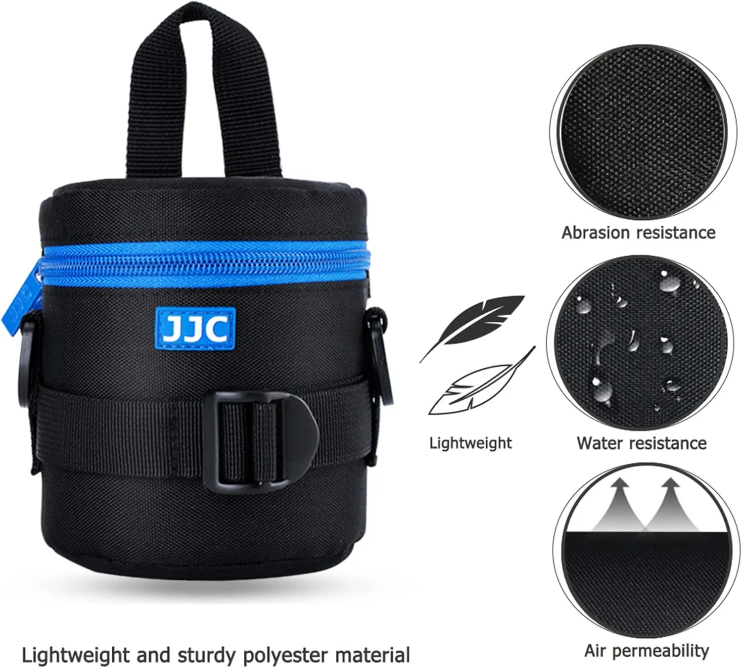 JJC Thick Camera Lens Pouch Case for Canon RF-S 18-150mm f/3.5-6.3 IS STM EF 50mm f/1.8 EF-S 18-55mm II Nikon AF 50mm f1.8D AF-S 50mm f1.8G 18-55mm Fuji XF 23mm 35mm F2 and Lens Size Below 2.95"x3.93"