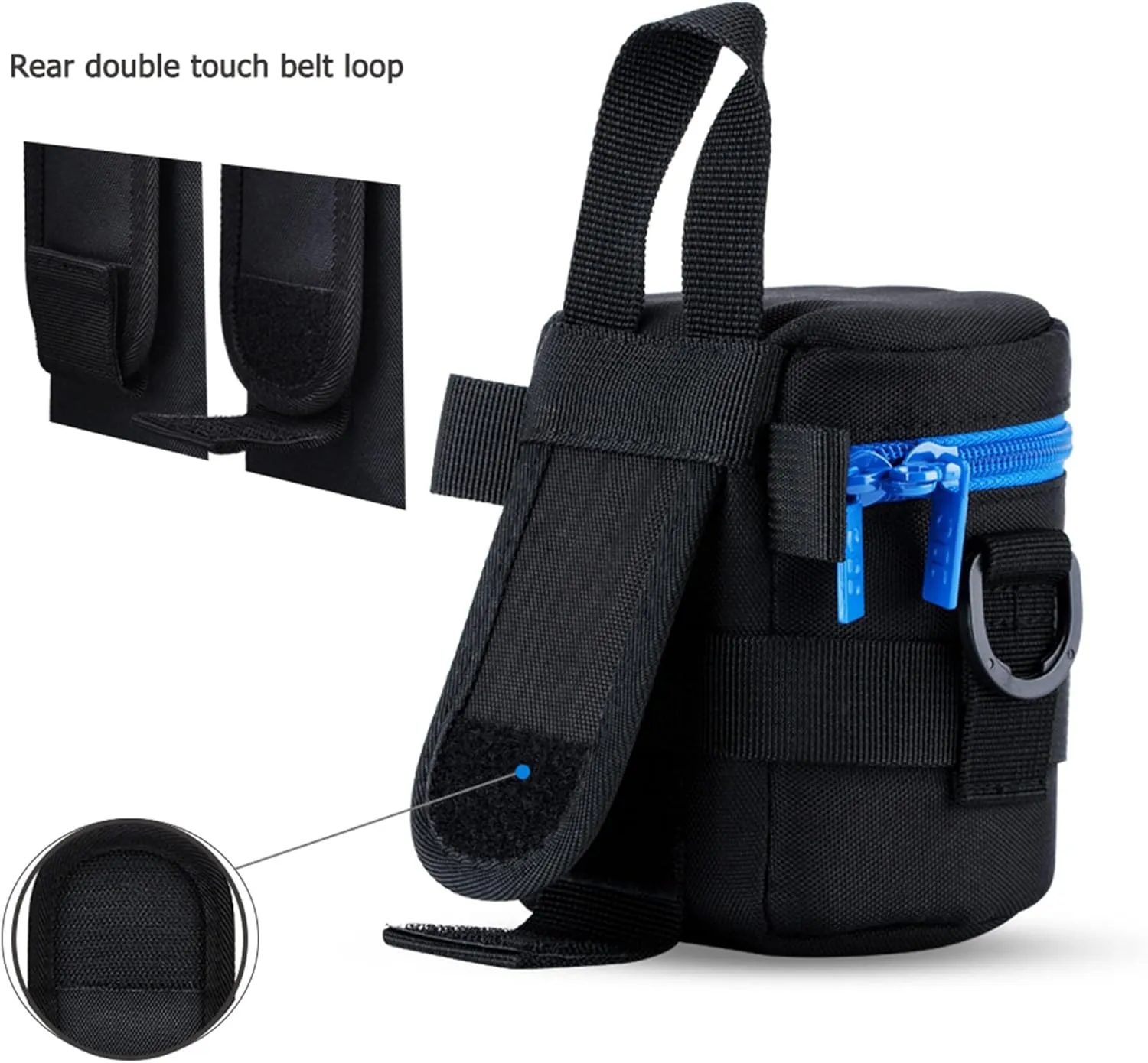 JJC Thick Camera Lens Pouch Case for Canon RF-S 18-150mm f/3.5-6.3 IS STM EF 50mm f/1.8 EF-S 18-55mm II Nikon AF 50mm f1.8D AF-S 50mm f1.8G 18-55mm Fuji XF 23mm 35mm F2 and Lens Size Below 2.95"x3.93"