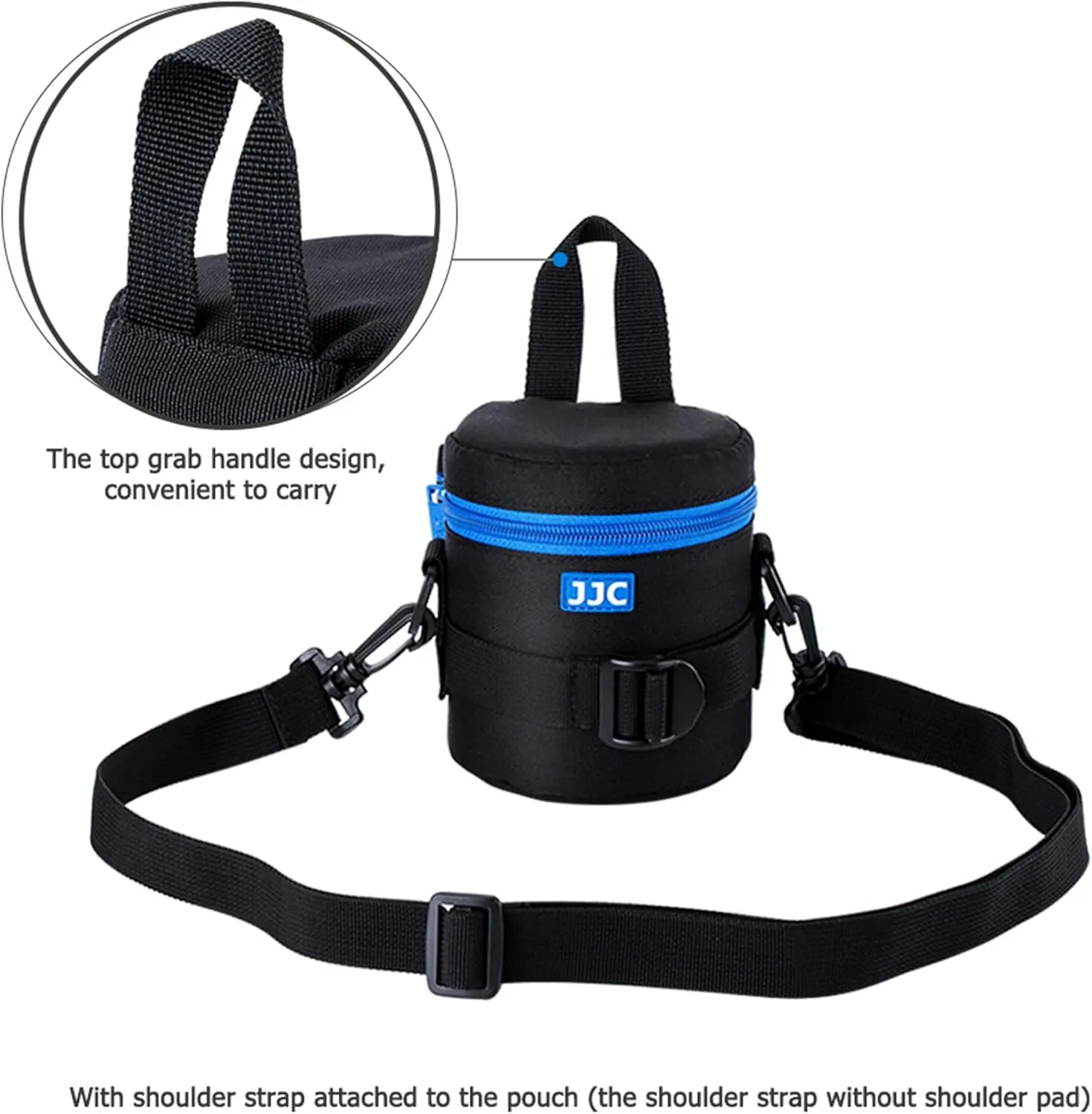 JJC Thick Camera Lens Pouch Case for Canon RF-S 18-150mm f/3.5-6.3 IS STM EF 50mm f/1.8 EF-S 18-55mm II Nikon AF 50mm f1.8D AF-S 50mm f1.8G 18-55mm Fuji XF 23mm 35mm F2 and Lens Size Below 2.95"x3.93"