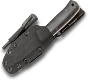 Joker Erizo TS2 CM142-F Survival Knife – 3.74" N695 Steel Blade, Canvas Micarta Handle, Kydex Sheath with Firestarter and 550 Paracord – Outdoor Tool for Hunting, Fishing, Camping & Hiking