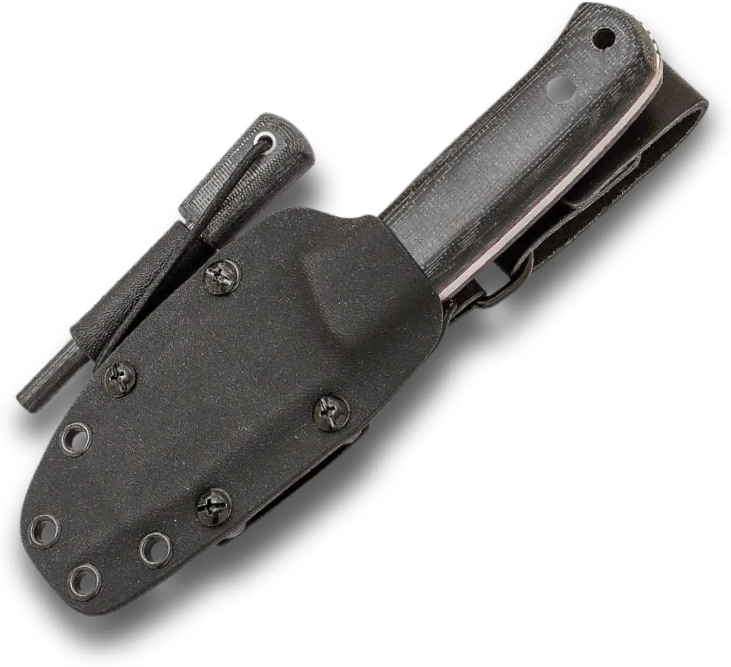 Joker Erizo TS2 CM142-F Survival Knife – 3.74" N695 Steel Blade, Canvas Micarta Handle, Kydex Sheath with Firestarter and 550 Paracord – Outdoor Tool for Hunting, Fishing, Camping & Hiking