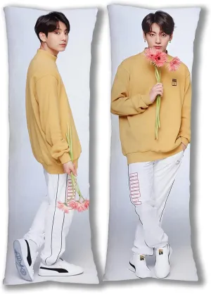 Jungkook Hug Body Pillow Case Singger Pillowcase Cover for Fans 20"x59"(50x150cm)