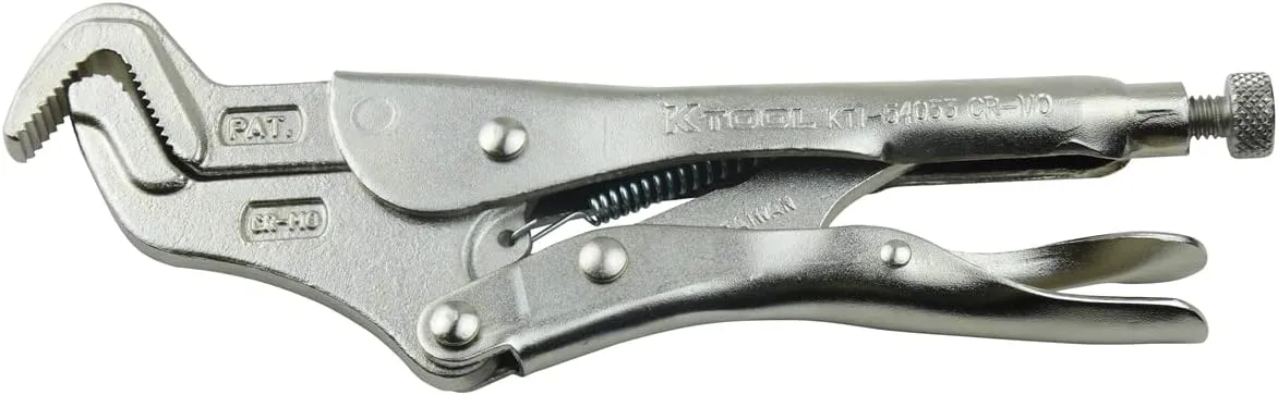 K Tool International 54053 9" Parrot Plier for Garages, Repair Shops and DIY, 3 Sided File-cut Grip, Chrome-molybdenum Steel, 15/64" to 1-1/4" (6-32mm) Jaw Capacity, Adjustable Pressure Screw