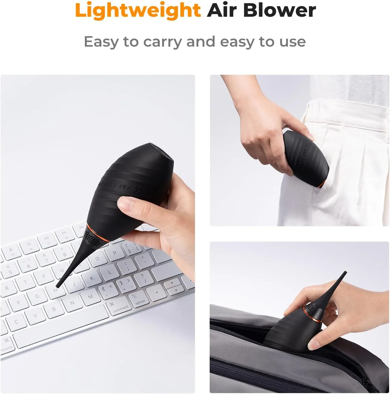 K&F Concept Soft Tip Strong Air Blower, Single Air Intake Camera Lens Blower with Long Nozzle, for Digital SLR Lens Sensor LCD Screens Musical Instruments Keyboards Telescope Filters