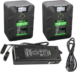 Kastar 2-Pack Battery and Dual D-Tap Charger Replacement for DNW-A25WSP (Portable Recorder) DNW-A28 DNW-A28P (Betacam SX Recorder) DSR-1 DSR-250 DSR-250P DSR-300 DSR-300A DSR-300AP DSR-300F