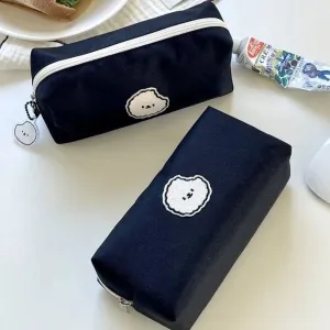 Kawaii Black Puppy Pencil Pouch 🐾✨ - Large Capacity Stationery Organizer for School & Office!