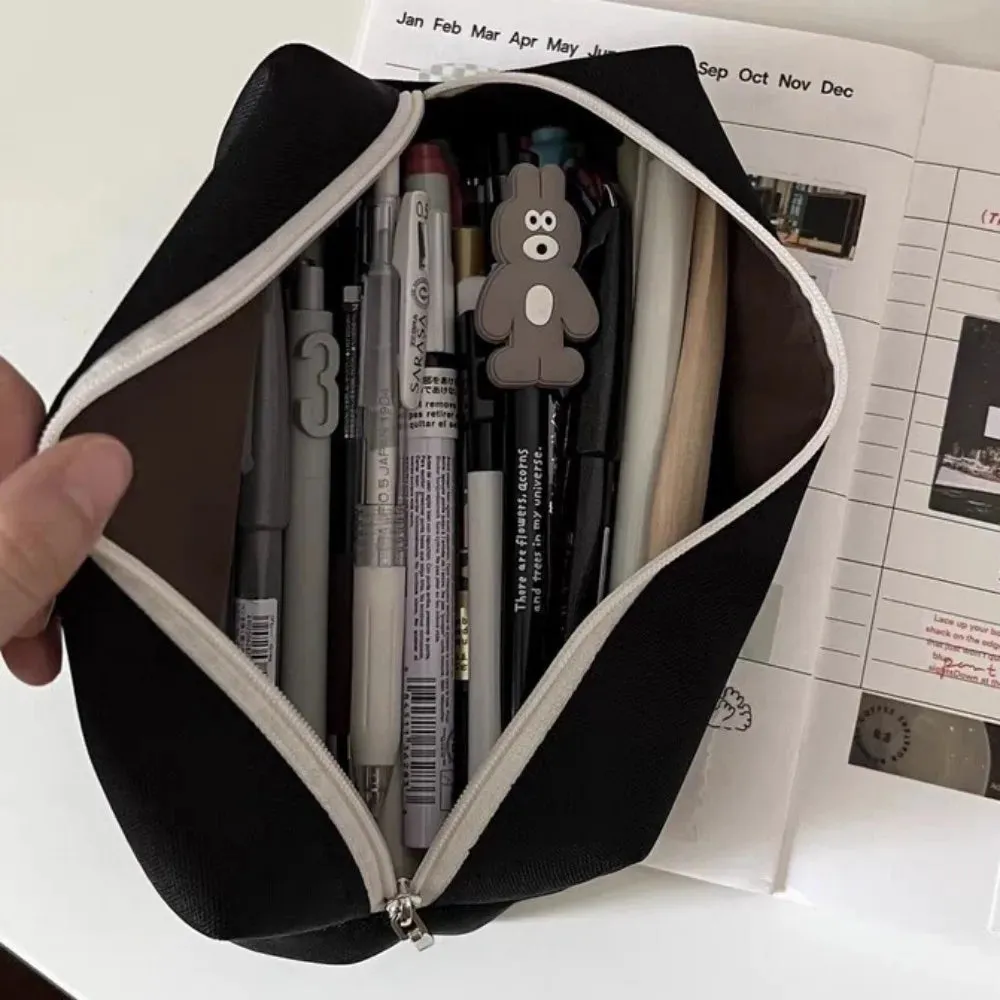 Kawaii Black Puppy Pencil Pouch 🐾✨ - Large Capacity Stationery Organizer for School & Office!