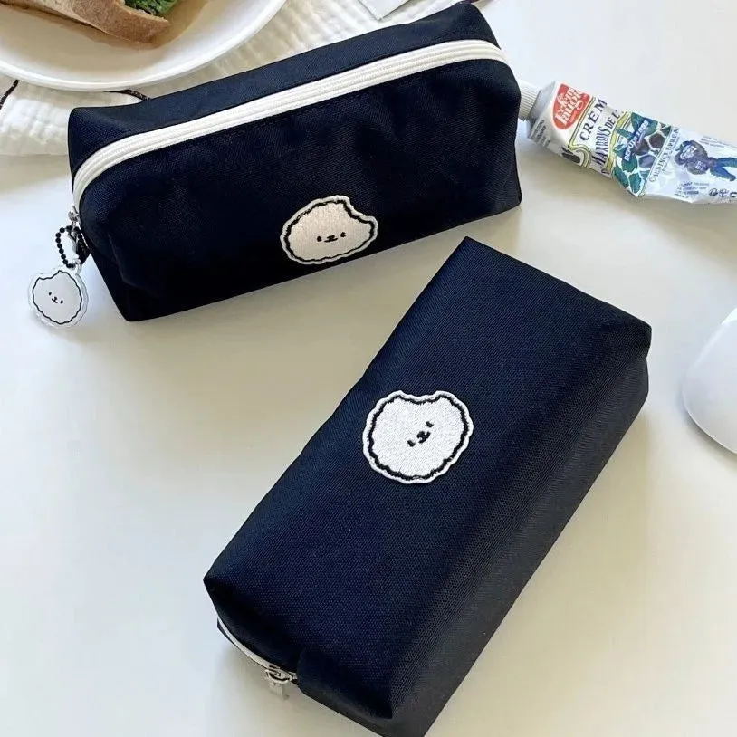 Kawaii Black Puppy Pencil Pouch 🐾✨ - Large Capacity Stationery Organizer for School & Office!