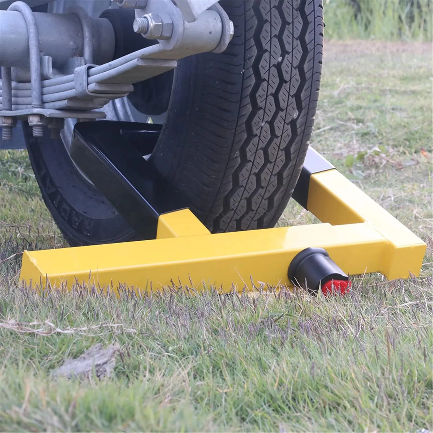 KAYCENTOP Wheel Lock Clamp Security Tire Lock Anti Theft for Max 15.5 inch Tire Width Universal Car Wheel Lock for Trailers SUV Boats Motorcycles Golf Cart Yellow/Black
