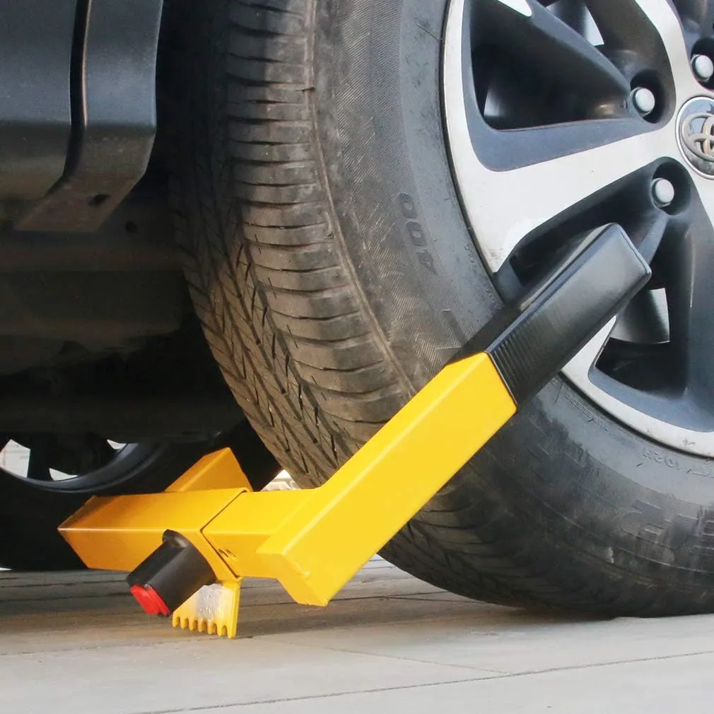 KAYCENTOP Wheel Lock Clamp Security Tire Lock Anti Theft for Max 15.5 inch Tire Width Universal Car Wheel Lock for Trailers SUV Boats Motorcycles Golf Cart Yellow/Black