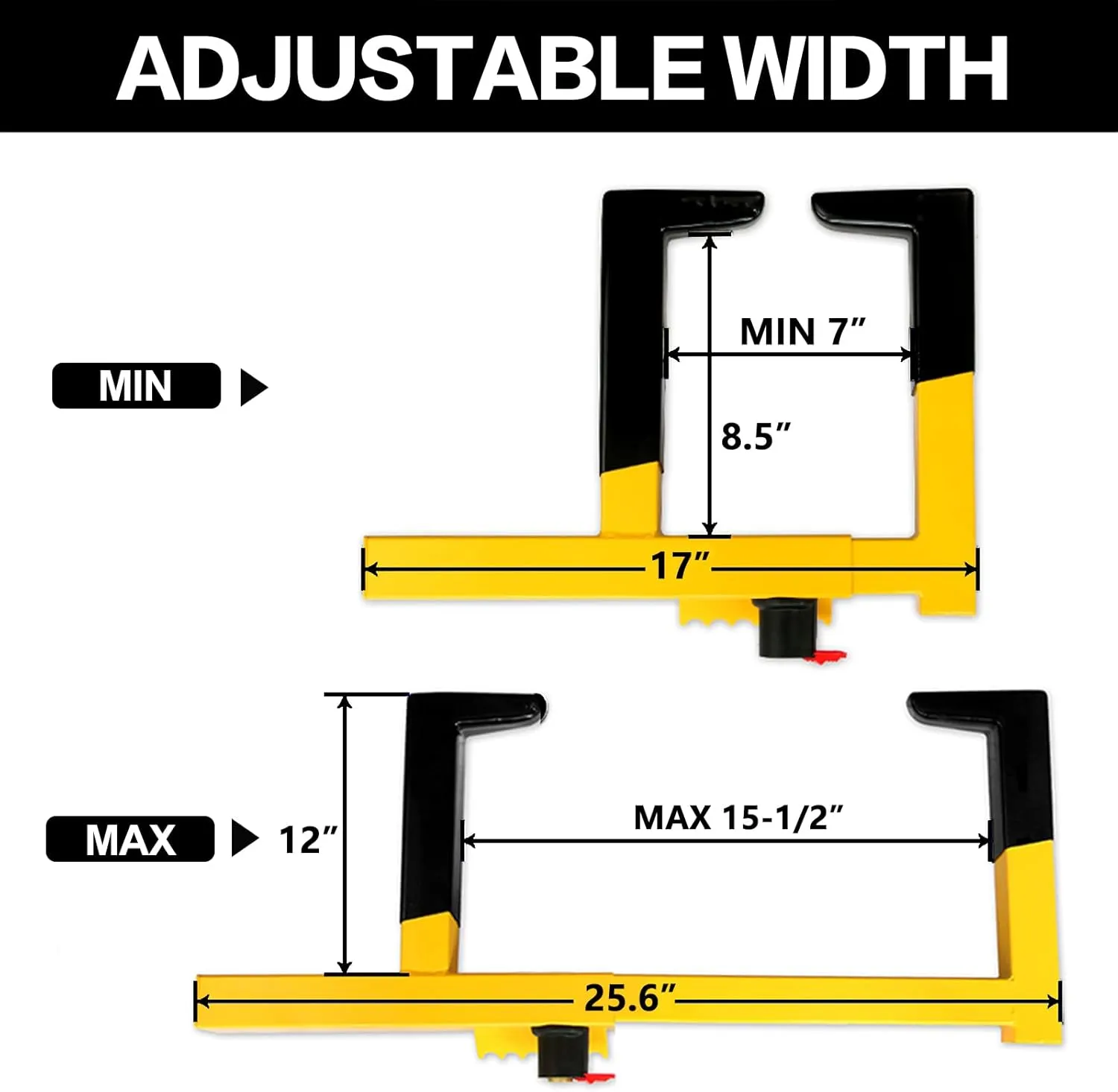 KAYCENTOP Wheel Lock Clamp Security Tire Lock Anti Theft for Max 15.5 inch Tire Width Universal Car Wheel Lock for Trailers SUV Boats Motorcycles Golf Cart Yellow/Black