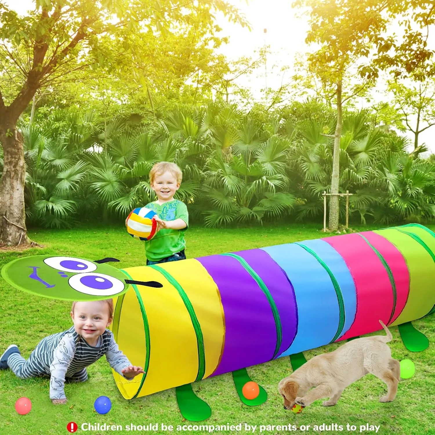 Kids Play Tunnel for Toddlers 1-3, 6 Foot Baby with 2 Mesh Sides Pop Up Crawling Toys 1 3 4 Year Old Girl Boy Birthday Gift, Indoor Outdoor Toddler Children or Dog
