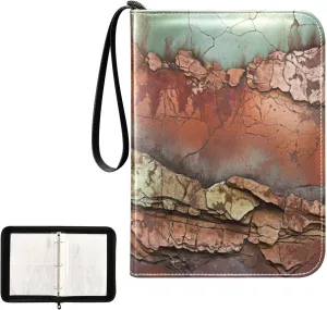 Kigai Colorful Marble Card Binder 4-Pocket Trading Card Binder Game Card Collection Binder Album Holder with 50 Removable Sleeves Up to 400 Sports Cards